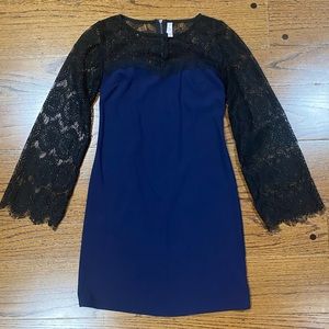 Navy and black fitted dress